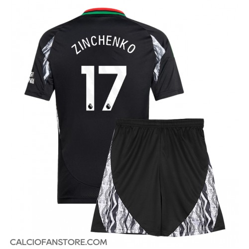 Maglia Calcio Arsenal Oleksandr Zinchenko #17 Seconda Divisa Bambino 2024-25 Manica Corta (+ pantaloncini)